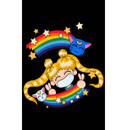 Camiseta Sailor Moon Arcoiris